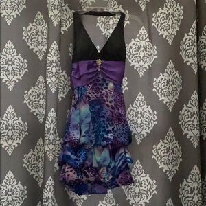 Cheetah Print and Snake Skin Accented Dress